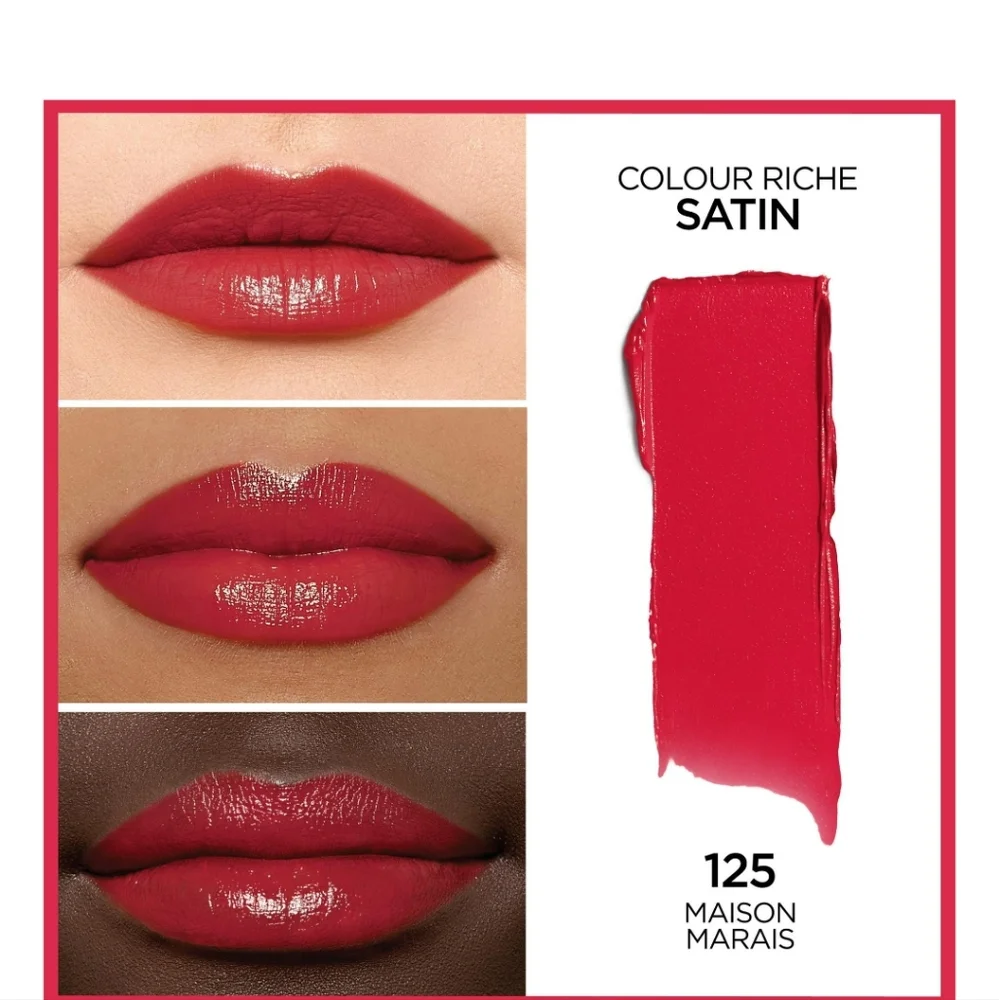 3 x L'Oreal Paris Colour Riche Satin Lipstick, 125 Maison Marais
